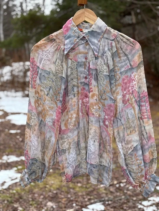 Vintage Floral Nature Blouse - Picture 2 of 2